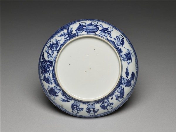 青花嬰戲圖盤