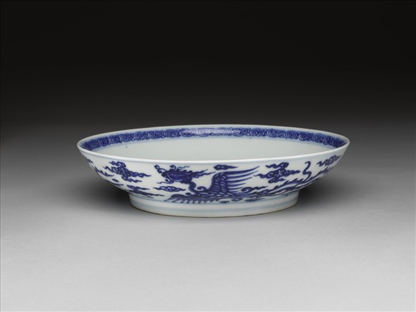 青花鳳凰紋盤