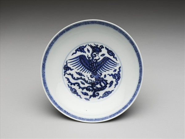 青花鳳凰紋盤