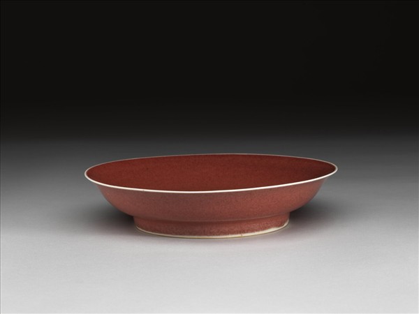紅釉盤