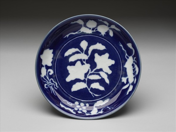 霽青釉花果紋盤