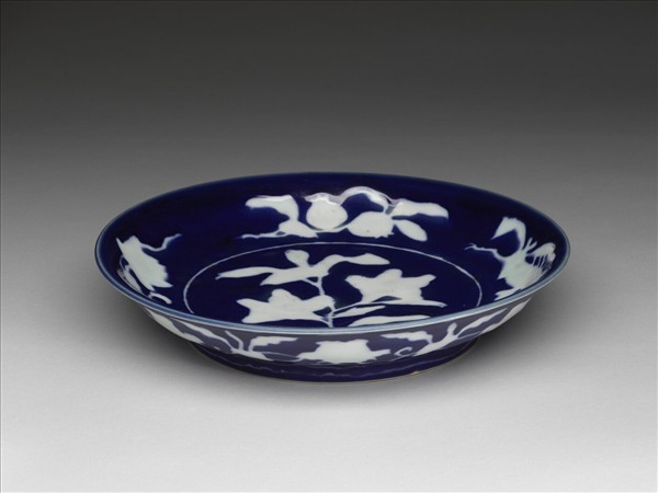 霽青釉花果紋盤