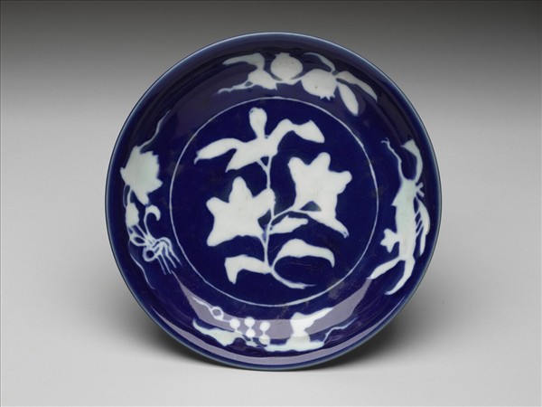 霽青釉花果紋盤