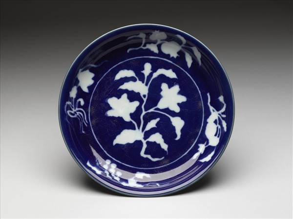 霽青釉花果紋盤