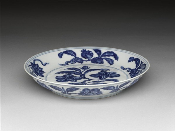 青花花果紋盤