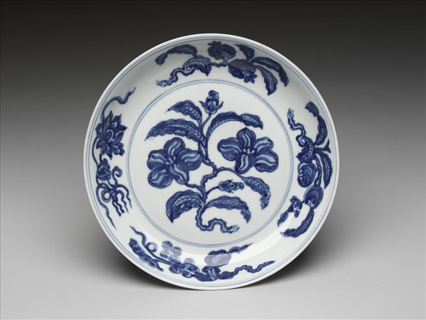 青花花果紋盤