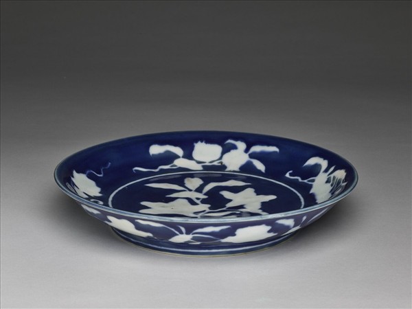 霽青釉花果紋盤