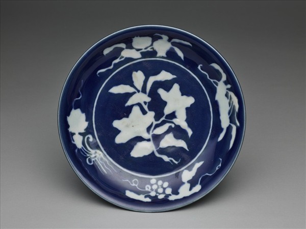 霽青釉花果紋盤