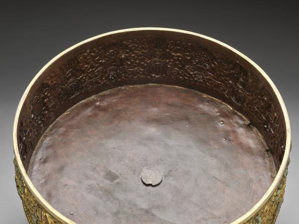 銀鍍金鑲松石滿達