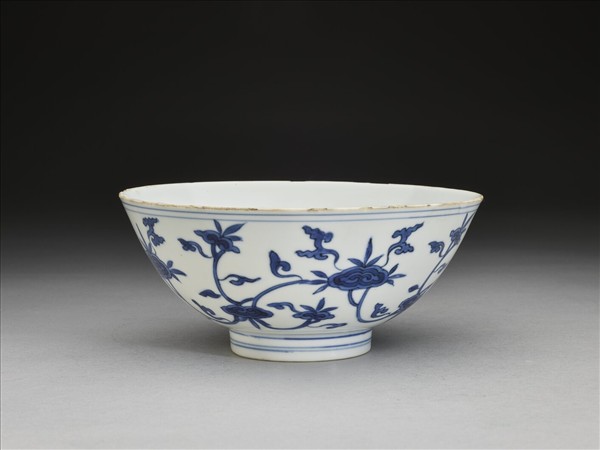 青花靈芝紋碗