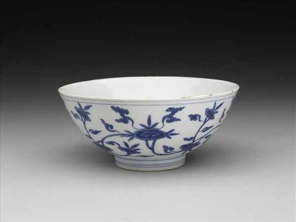 青花靈芝紋碗