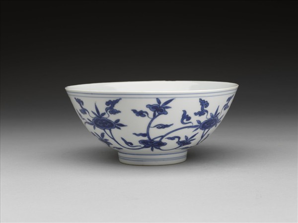 青花靈芝紋碗