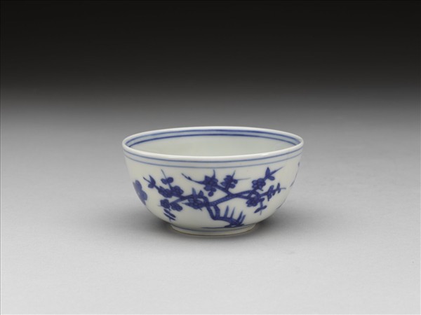 青花歲寒三友圖杯