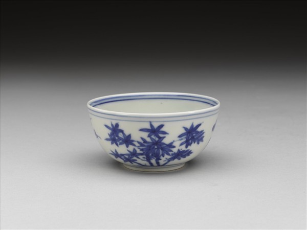 青花歲寒三友圖杯