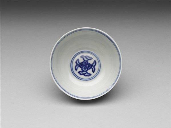 青花歲寒三友圖杯