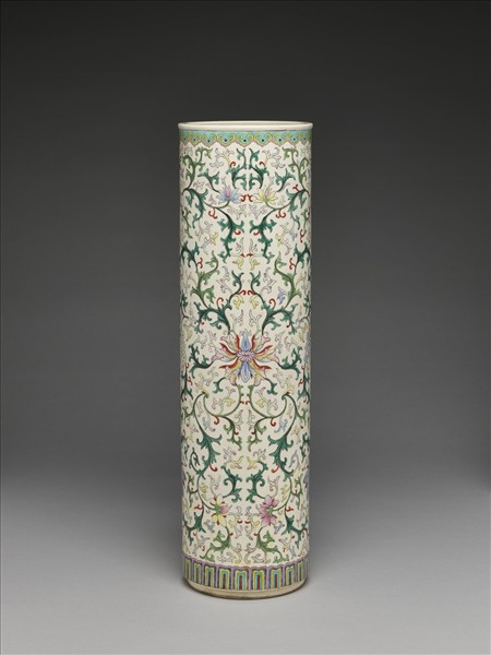 粉彩纏枝花卉紋花插