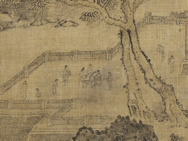 宋人布畫山水　軸