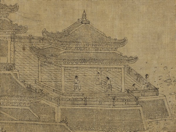 宋人布畫山水　軸