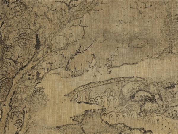 宋人布畫山水　軸