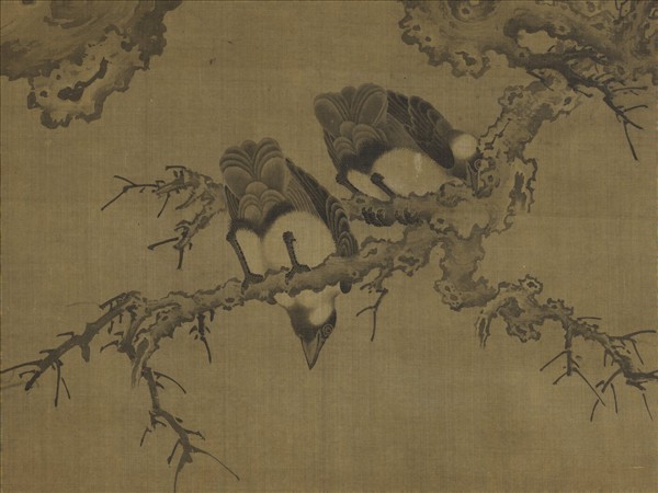 元人古木寒鴉圖　軸