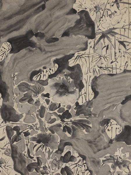 明徐渭花竹　軸