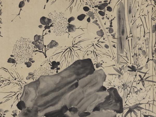 明徐渭花竹　軸