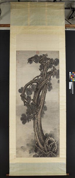 清陸𤾡長松圖　軸