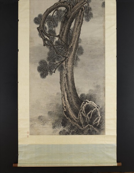 清陸𤾡長松圖　軸