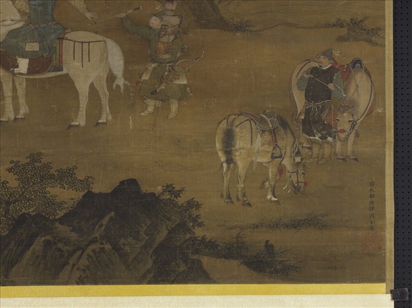 明周全射雉圖　軸