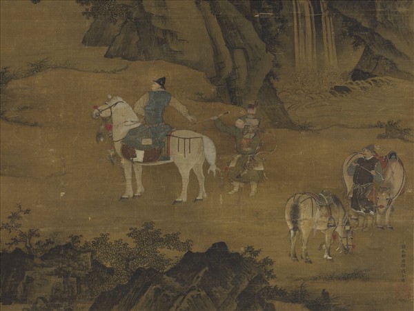 明周全射雉圖　軸