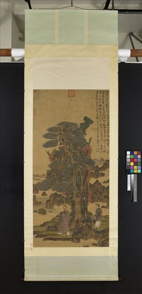 明陳洪綬喬松仙壽圖　軸