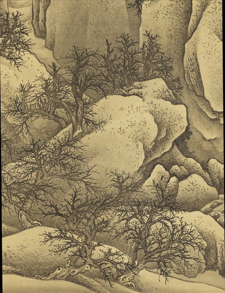 清王翬臨范寬雪山圖　軸