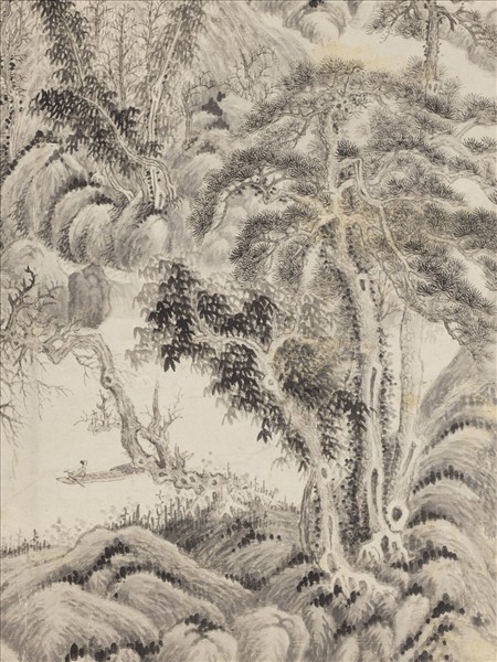 清吳歷倣吳鎮山水　軸