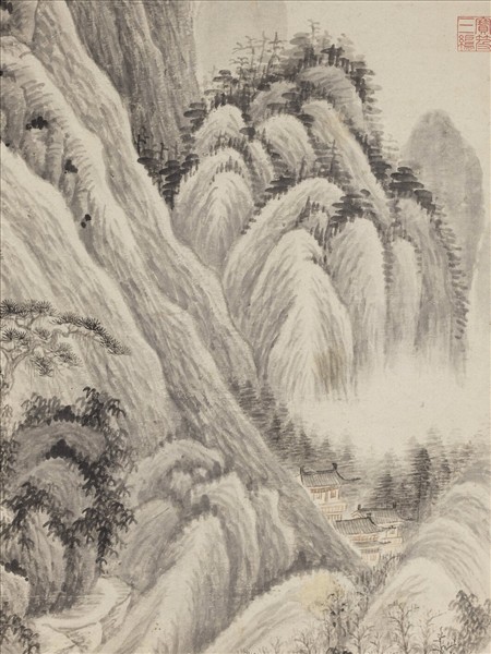 清吳歷倣吳鎮山水　軸