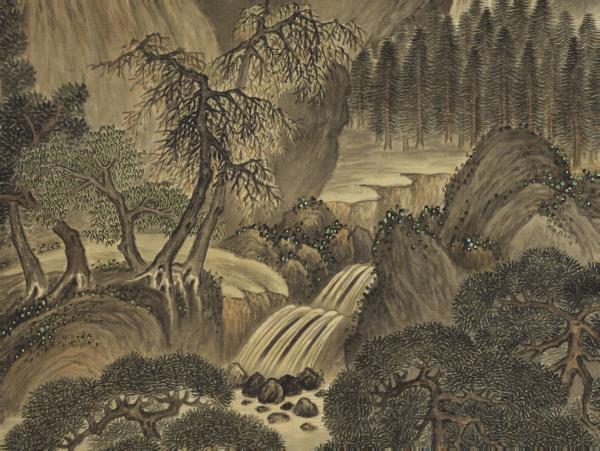 清高其佩山水　軸