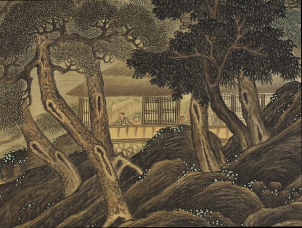 清高其佩山水　軸