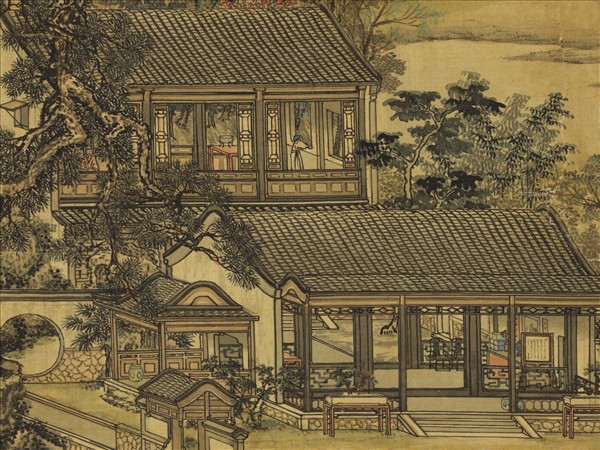 清孫祜秋山樓閣　軸