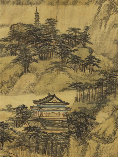 清孫祜秋山樓閣　軸