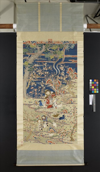 清緙繡九羊啟泰　軸