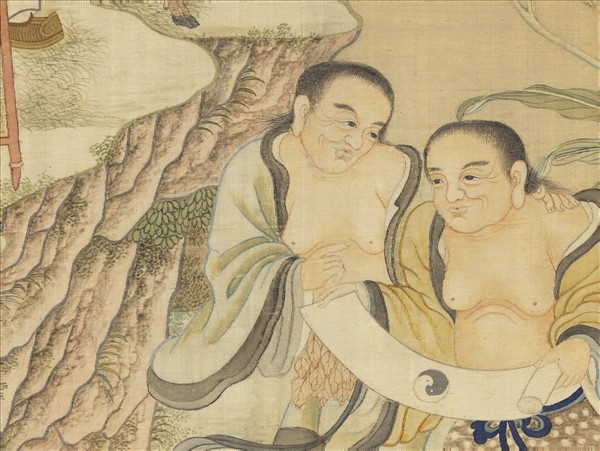 清緙絲群仙拱祝圖　軸