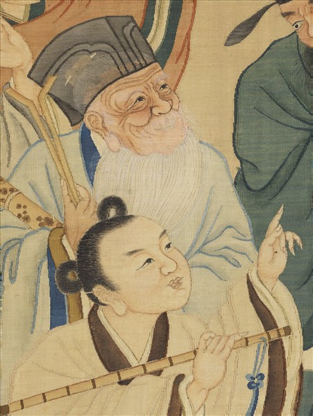 清緙絲群仙拱祝圖　軸