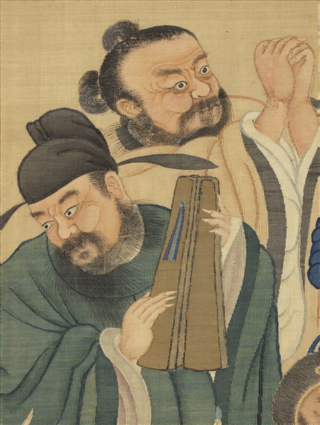 清緙絲群仙拱祝圖　軸