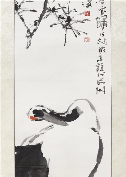 民國楊善深松鶴　軸