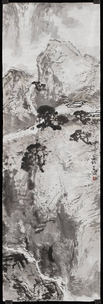 民國楊善深丁丑款山水　未裱