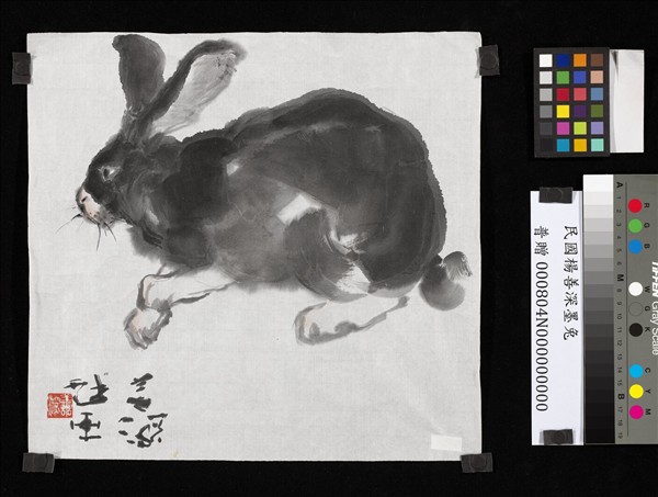 民國楊善深墨兔　未裱
