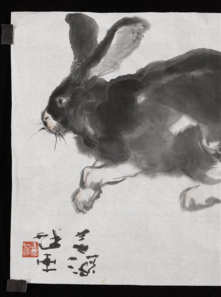 民國楊善深墨兔　未裱