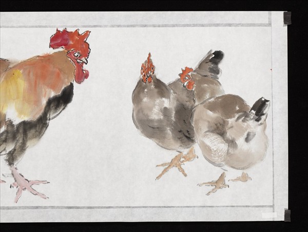 民國楊善深一雄二雌　未裱