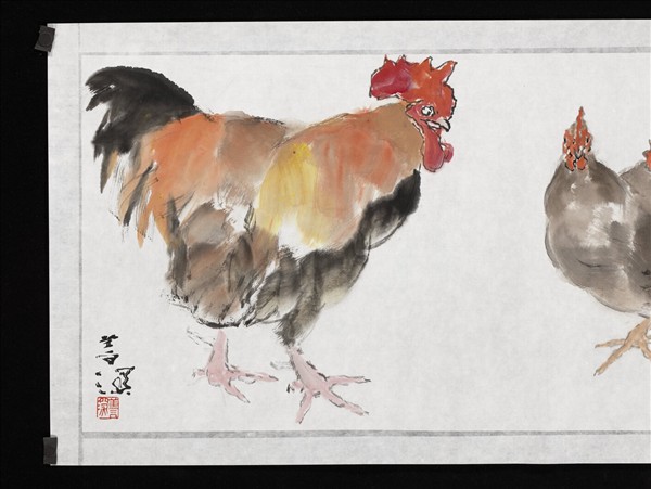 民國楊善深一雄二雌　未裱