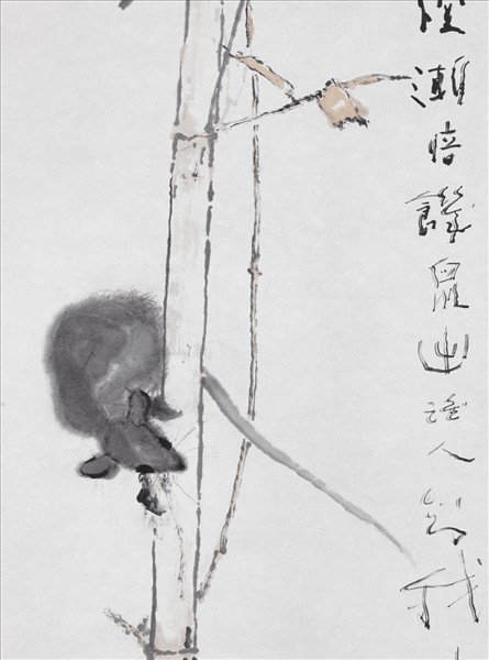 民國楊善深饑鼠圖　未裱