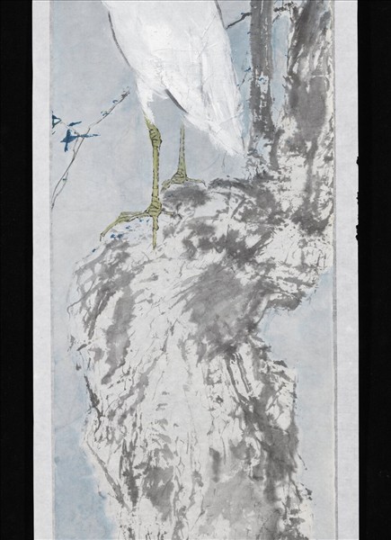 民國楊善深白鷺　未裱